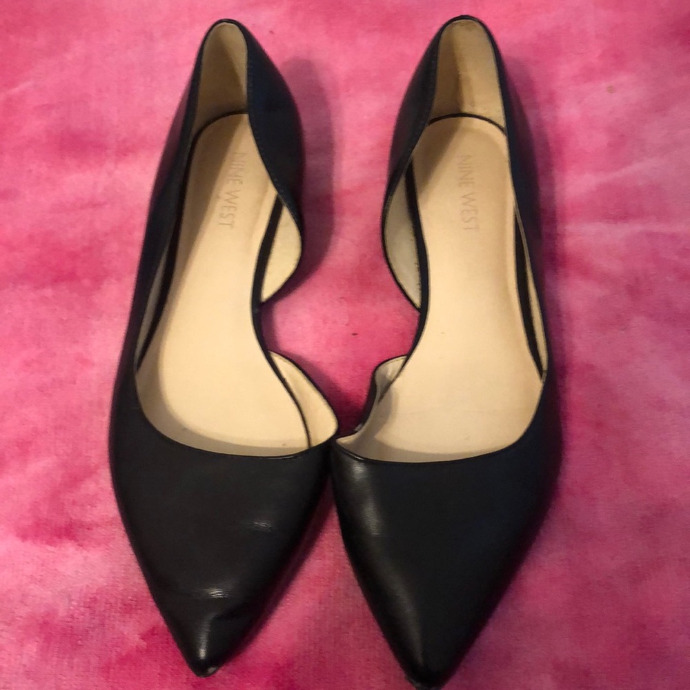 Nine West Black Leather Flats